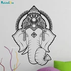 Слон настенные наклейки Ганеша виниловые наклейки художественные наклейки индийские Будда, йога Фатима Мандала Лотос с надписью Намасте YT5254