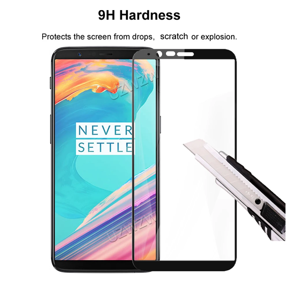 for oneplus 5t full coverage tempered glass phone screen protector protective guard film 2 5d 9h hardness free global shipping