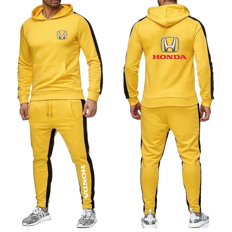 

2021 Men's Honda Car Logo Sweatshirts Hoodie Brand Sweatpants Male Cotton Trousers Casual Customize Pullover Suit clothes