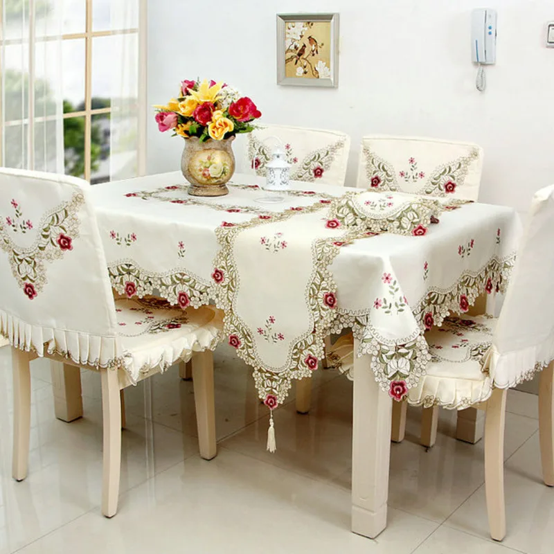 Скатерть с вышивкой в сельском стиле водонепроницаемый пыленепроницаемый чехол