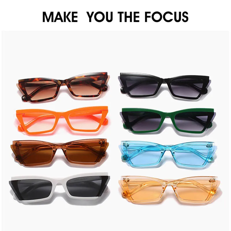 Multi color 2023 New Cat Eye Small Frame Sunglasses Women Men  Lenses Personalized Sun Glasses Eyewear Glasses Fashion UV400