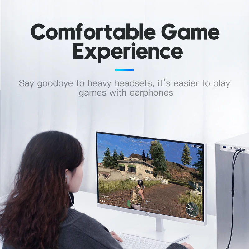 vention splitter headphone for computer 3 5mm female to 2 male 3 5mm mic audio y splitter cable headset to pc adapter 3 5mm aux free global shipping