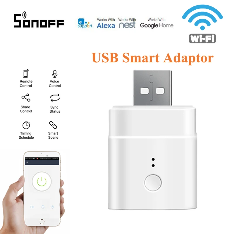 

Смарт-адаптер SONOFF Micro 5 в с поддержкой Wi-Fi и USB