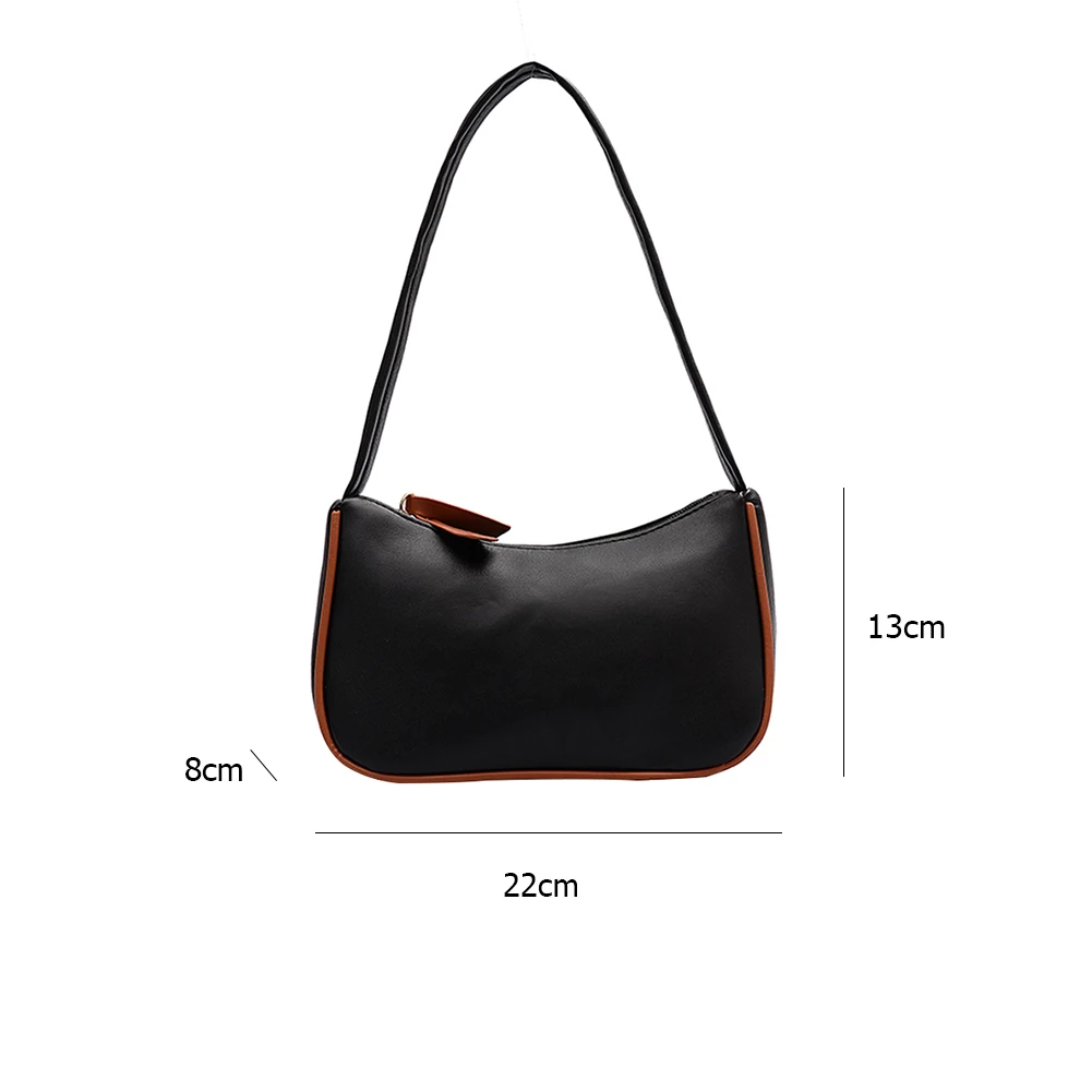 

Fashion PU Leather Women Handbag Elegant Hit Color Small Underarm Shoulder Bags Female Travel Totes Purse