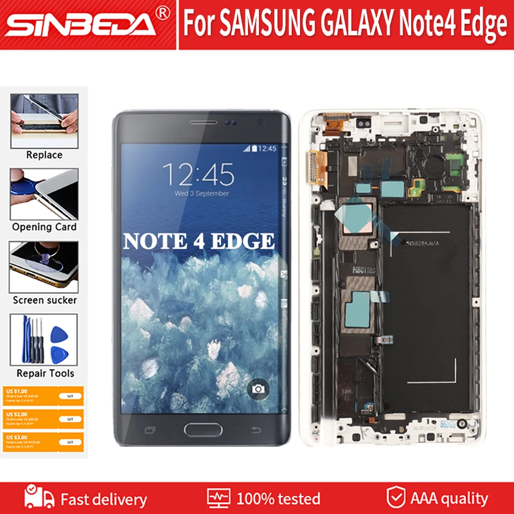 Дисплейный модуль для Samsung Galaxy Note 4 Edge N915 N9150 N915F сенсорный экран с рамкой |