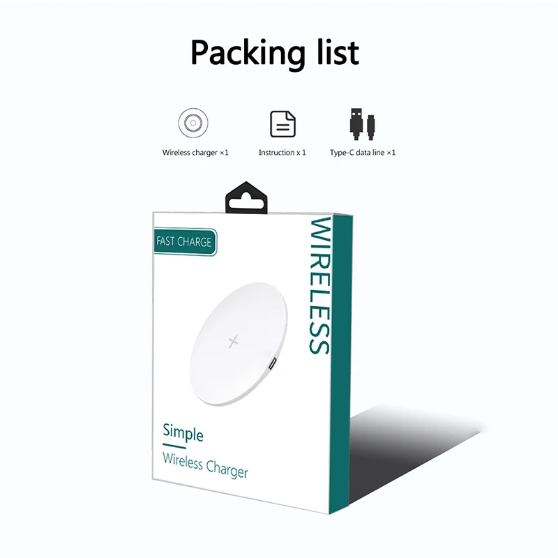 

ZL 15W Qi Wireless Charger Pad For iPhone 12 11 Pro Max X XR XS 8 Fast Wireless Charging Pad Round Charger For Samsung Xiaomi