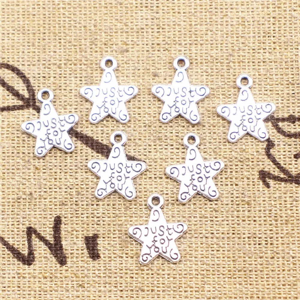 

Charm For Making Jewelry Pendants Antique Silver Color Just For You 14x12mm 30pcs