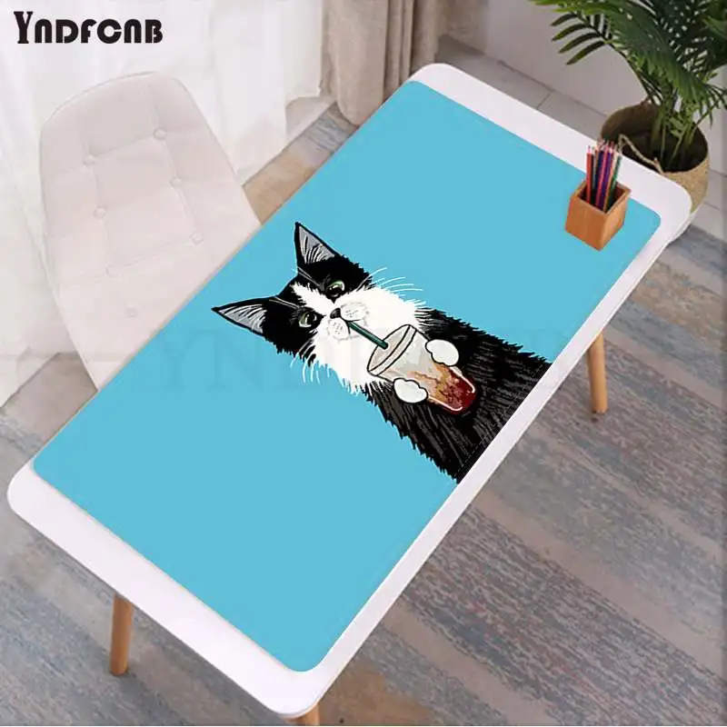 

YNDFCNB Cute Coffee Milk Drink Bottle Cat Rubber Mouse Durable Desktop Mousepad Size for for Cs Go Game Player Computer Laptop