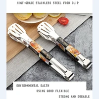 kitchen gadgets high quality stainless steel bread tongs buffet type barbecue tongs pastry tongs bread tongs kitchen utensils