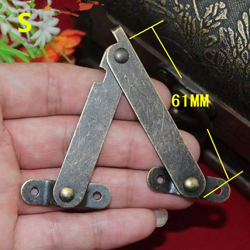 2 шт. Античная бронзовая крышка Поддержка петли коробка для хранения дисплей