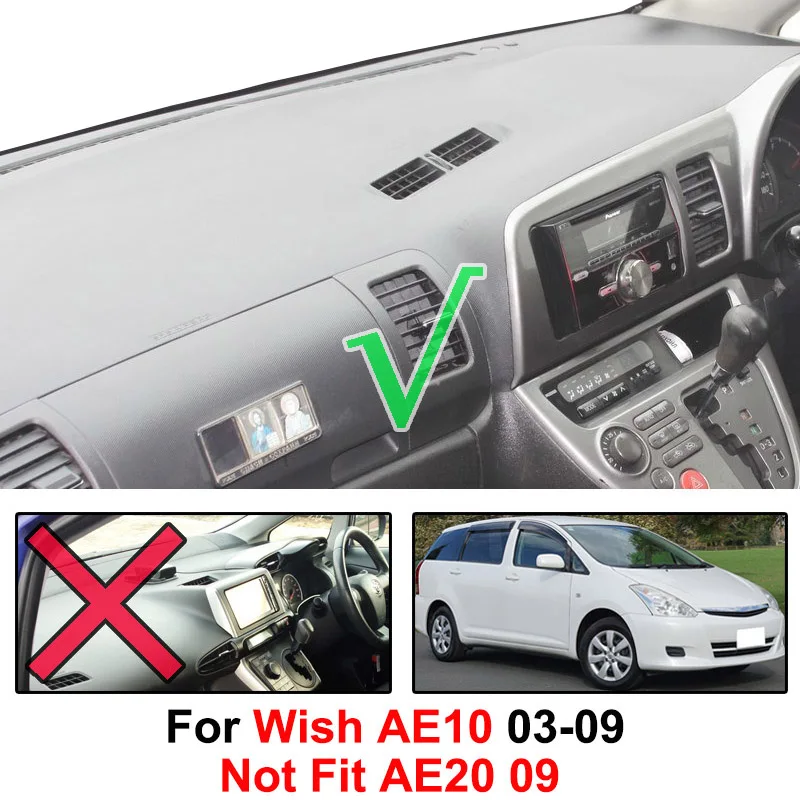 Xukey Dash коврик Dashmat крышка приборной панели Солнцезащитная ковер для Toyota Wish AE10 2003