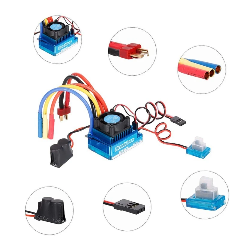 

3650 3100Kv Brushless Motor with 60A Brushless Esc Combo for 1:10 Rc Car Rc Boat Part