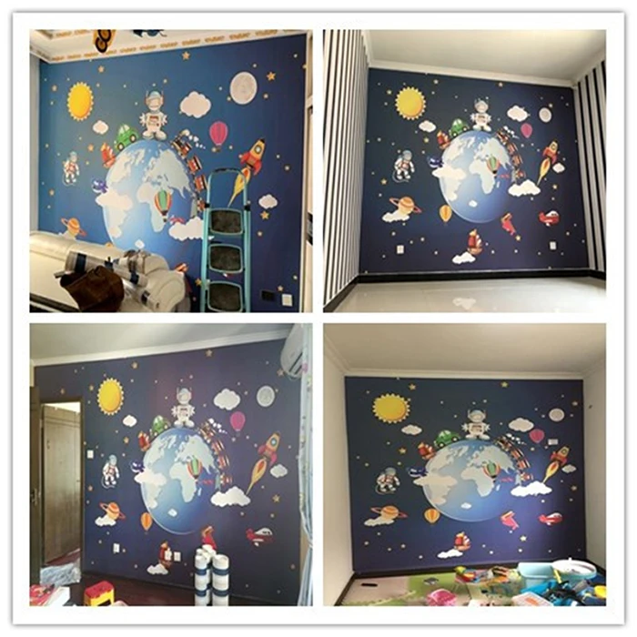 3D обои Milofi на заказ фэнтези звезда пустое облако земля маленький поезд вагон