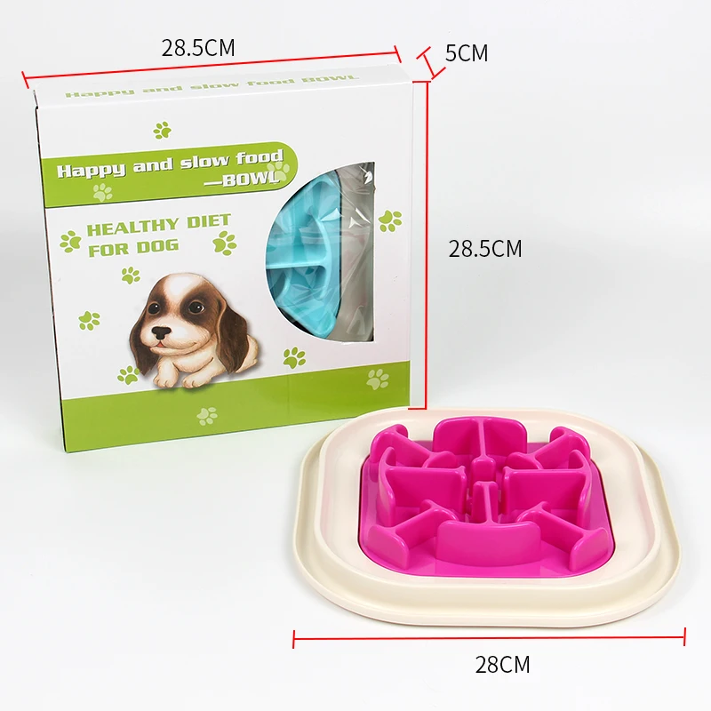

Pet Dog Feeding Food Bowls Pet Slow Food Bowl Plastic Anti Choking Prevent Obesity Anti-Gulping Food Plate Pet Supplies
