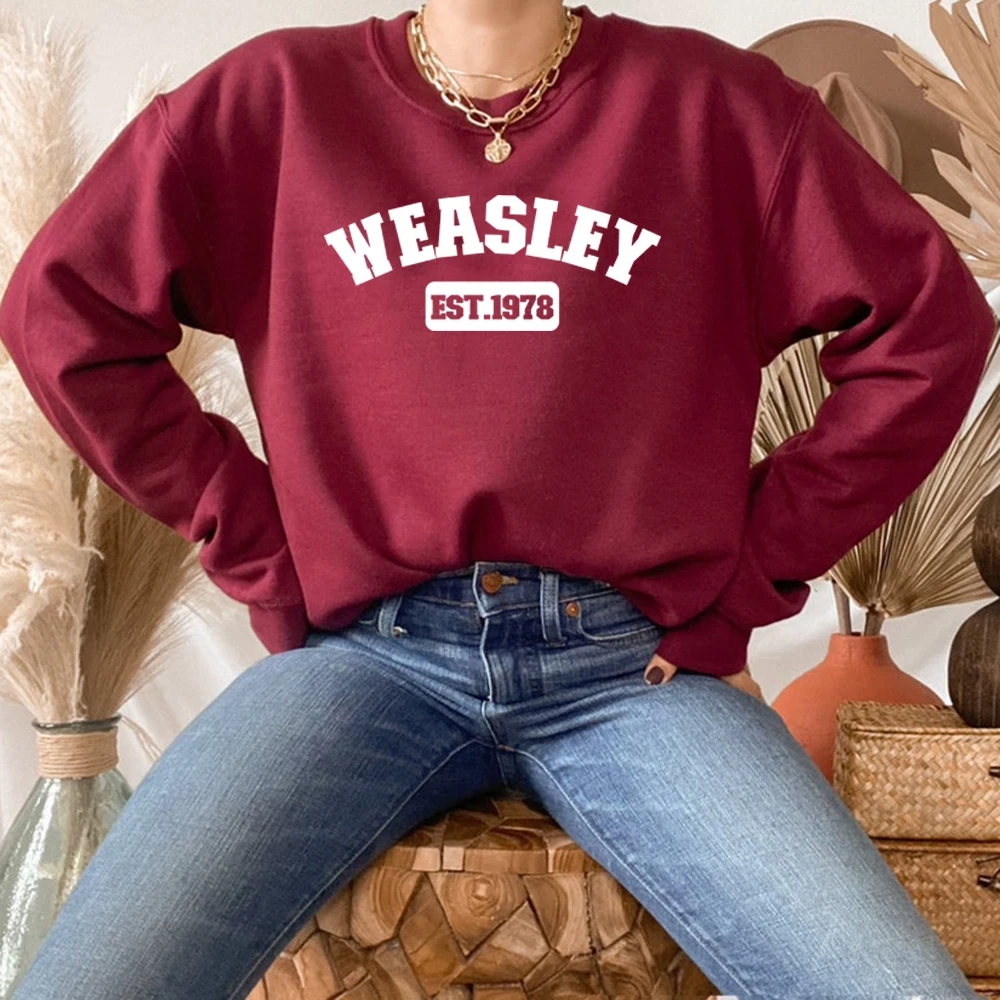 Weasley Est 1978 Толстовка Twins рубашка HP Свитшот унисекс графические толстовки с длинным
