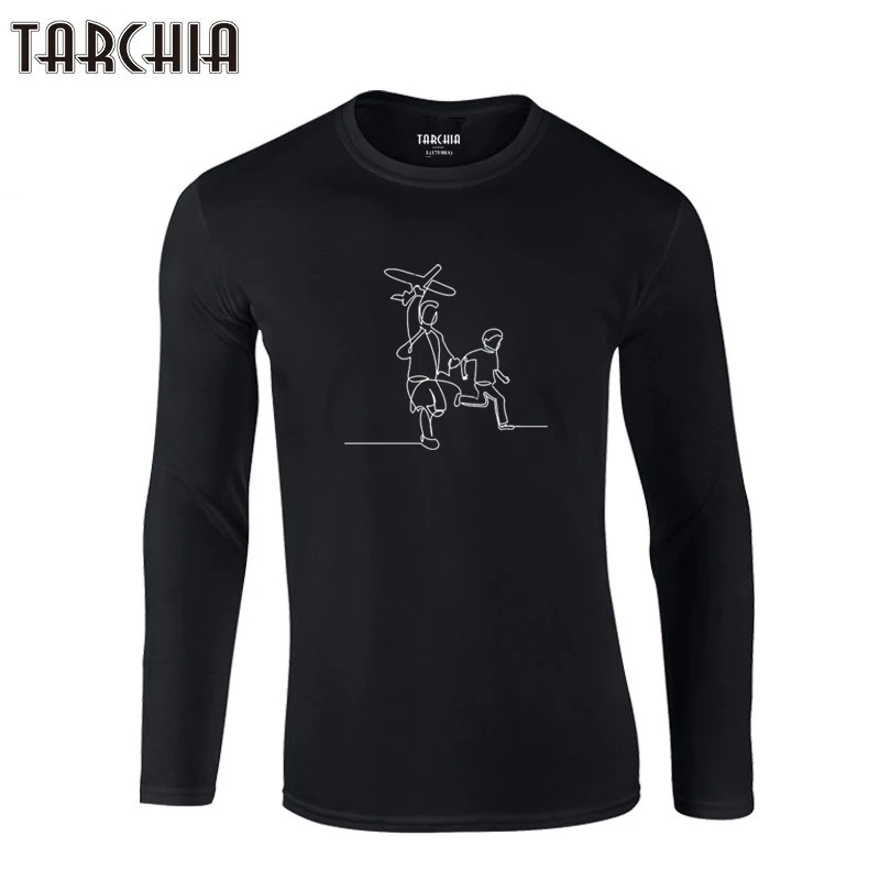 

Новинка 2021, мужские топы TARCHIA, новая модная футболка с рисунком, Мужская хлопковая футболка с длинным рукавом, высококачественные мужские хл...