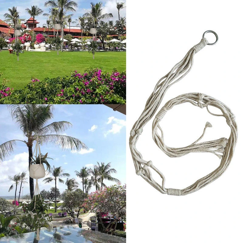 Вешалка для растений корзина кашпо держатель горшка макраме пеньковая веревка