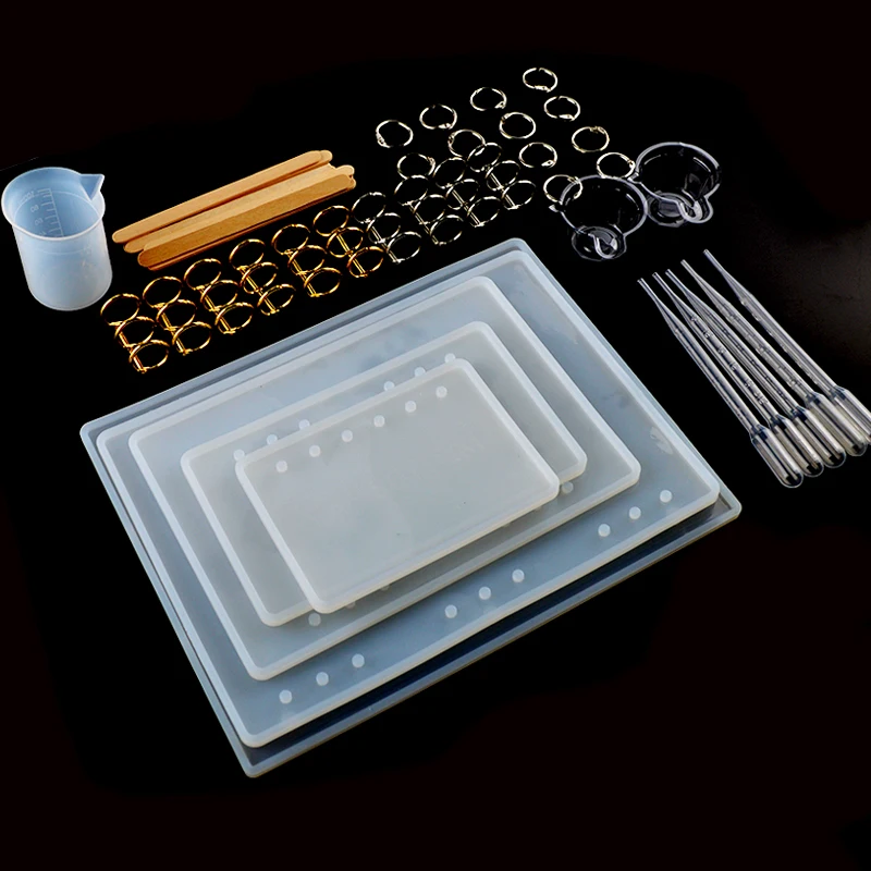 

45Pcs Silicone Notebook Mold Set Casting Mould Cover Molde Silicona Resina Bookmark Shell Epoxy Resin Mold DIY Craft Kit Tools