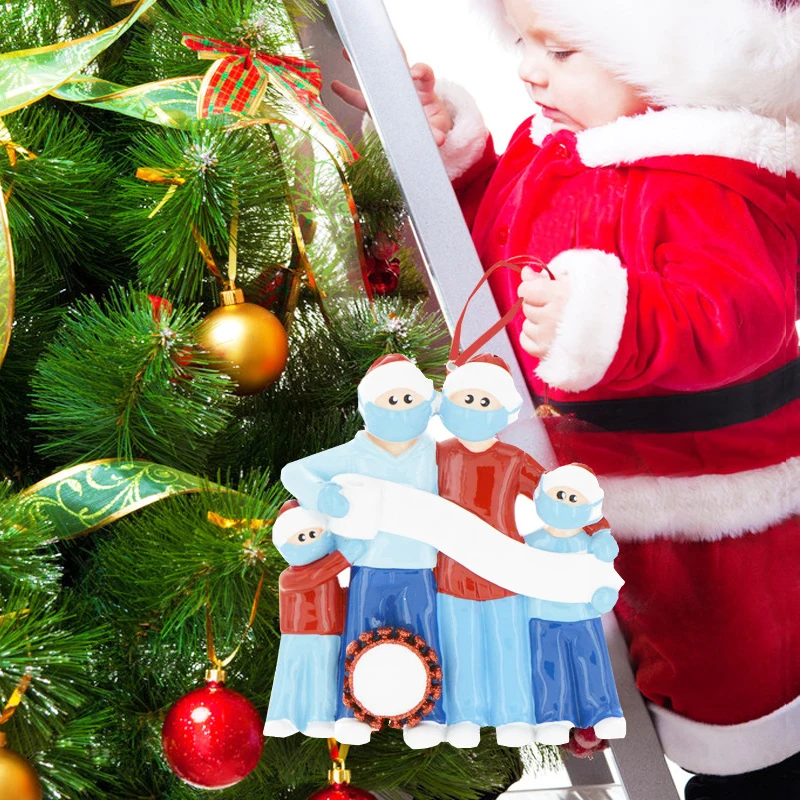 2020 Christmas Decorations For Home DIY Personalized Xmas Tree Drop Ornament Quarantine Gift Santa Claus With Mask | Дом и сад