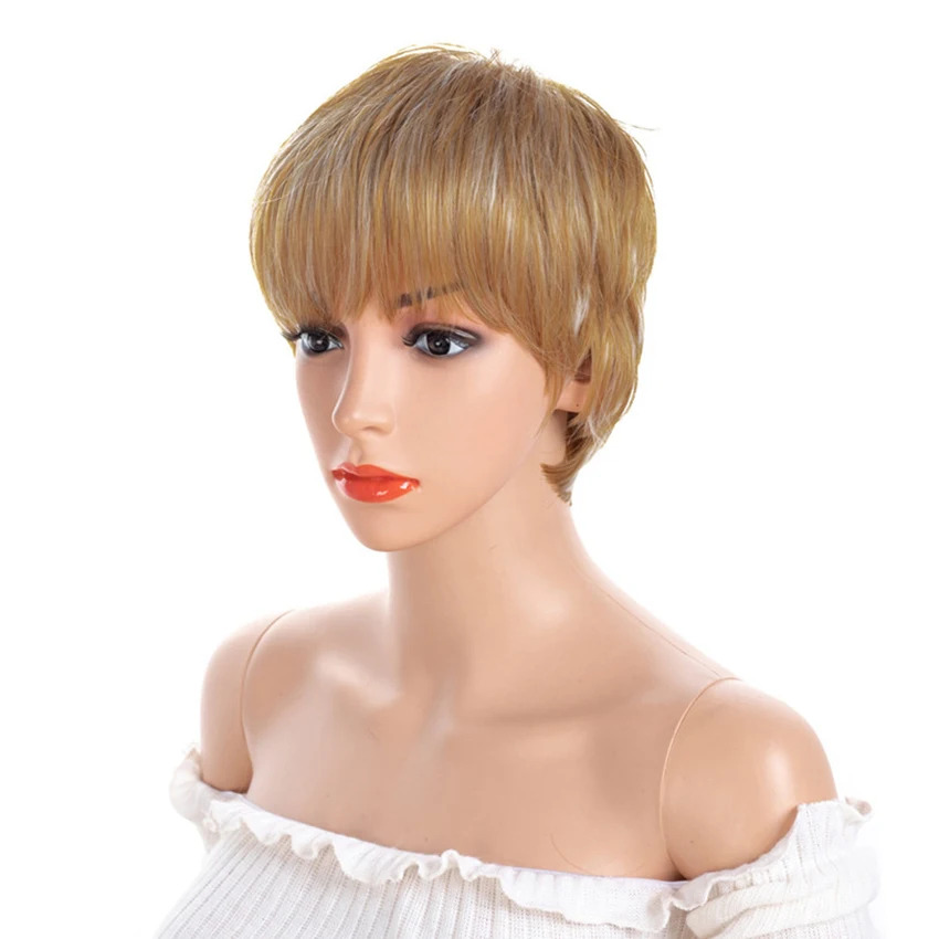 Парики из синтетических волос для женщин короткие светлые волосы парик девушек