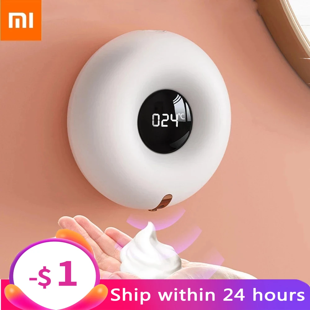 Диспенсер для мыла Xiaomi с ЖК-дисплеем, автоматический диспенсер для мыла с датчиком пены для рук, бытовой инфракрасный - изображение