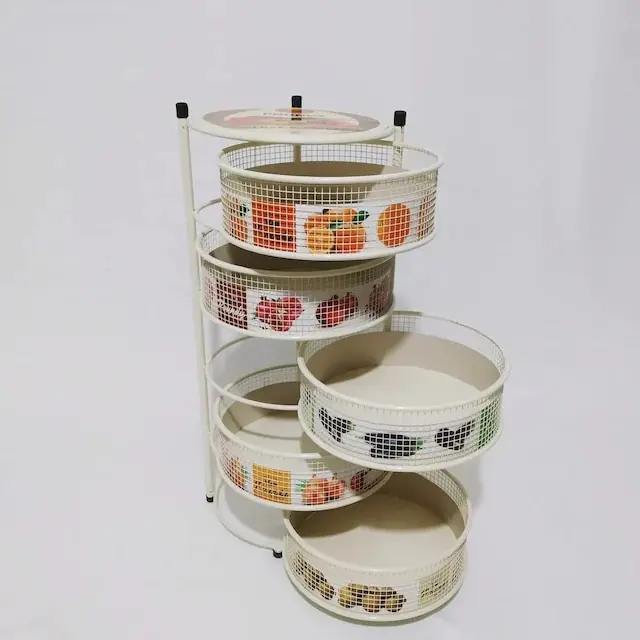 

5 Layer Side Opening White Color Potato Onion Fruit Vegetable Basket