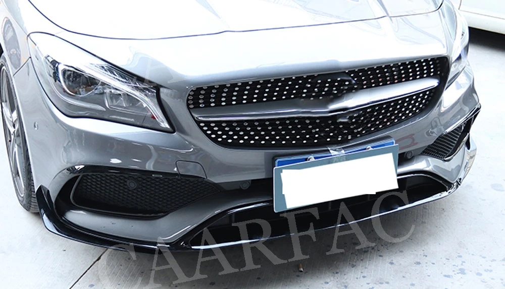 Карбоновый передний спойлер для губ Fin Canards для Benz cla Class W117 cl45 AMG- ABS автомобильные накладки на бампер