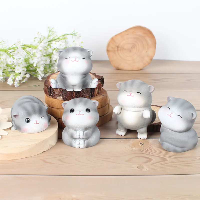 

Cute Pet Cat Cartoon Animal Ornaments Car Small Change Storage Birthday Gift Girl Heart Creative Home decoratio