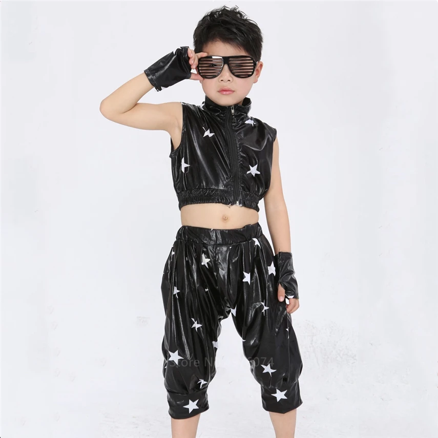 Детские костюмы для современных джазовых танцев из 2 предметов жилет без рукавов