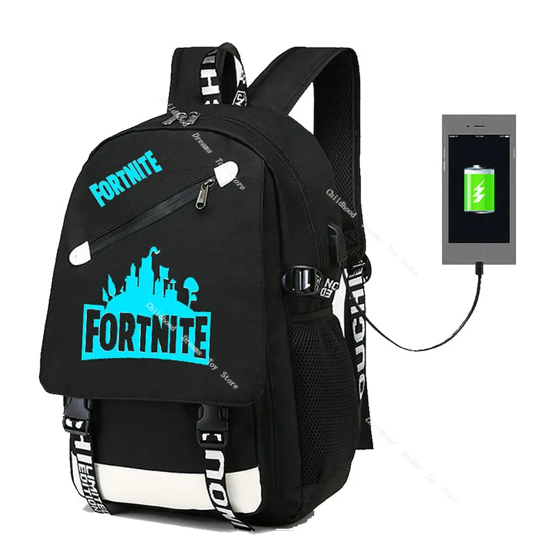 Fortnite-mochila luminosa para estudiantes, morral escolar de ocio, bolso deportivo para exteriores,