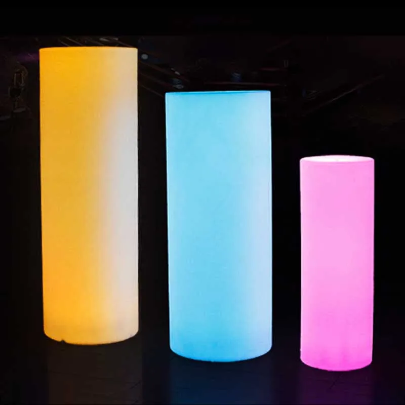 RGB светодиодная круглая колонка многоцветная меняющаяся лампа на батарейках с