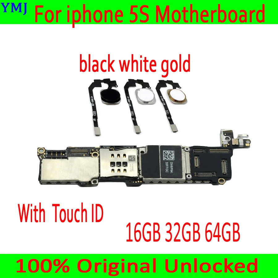 16 Гб/32 ГБ/64 ГБ для iphone 5S материнская плата с Бесплатный iCloud, оригинальная разблокированная для iphone 5S материнская плата с сенсорным ID, хорошо протестирована
