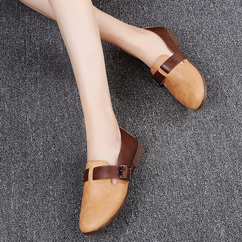 Женские туфли на плоской подошве в стиле ретро без застежки броги оксфорды обувь