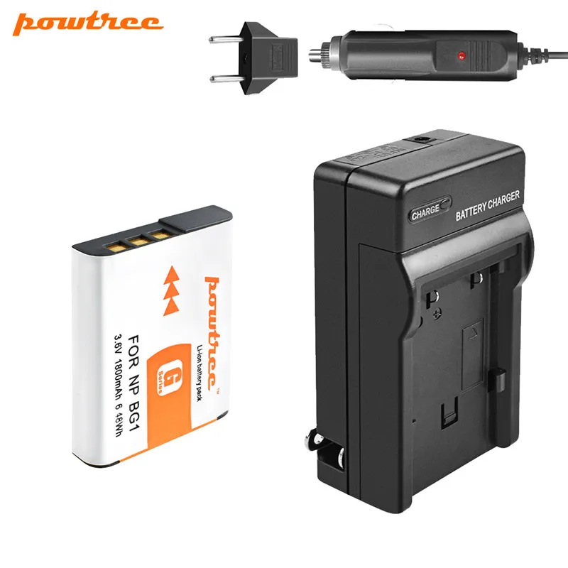 POWTREE 3,6 V 1800 мА/ч, NP-BG1 NP BG1 NPBG1 батарея+ Зарядное устройство Перезаряжаемые Камера Batteria для sony детали sony Cyber-shot DSC-H3 DSC-H7 DSC-H9
