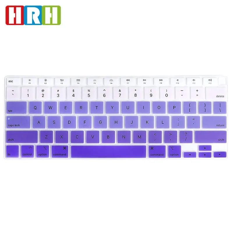 HRH постепенный Радужный Цвет Силиконовая английская Клавиатура Защитная крышка
