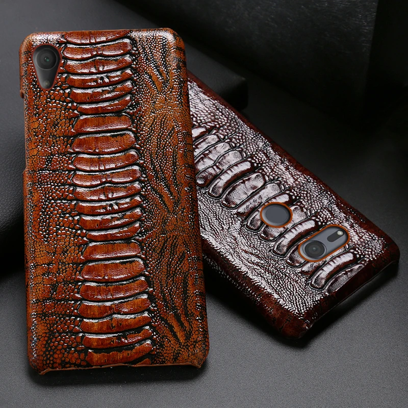 

Leather Phone Case For Sony Xperia XA XA1 XA2 XA3 Ultra Z2 Z3 Z4 Z5 XZ XZ1 XZ2 Premium XZ3 XZ4 X 5 8 10 20 Ostrich Foot Texture