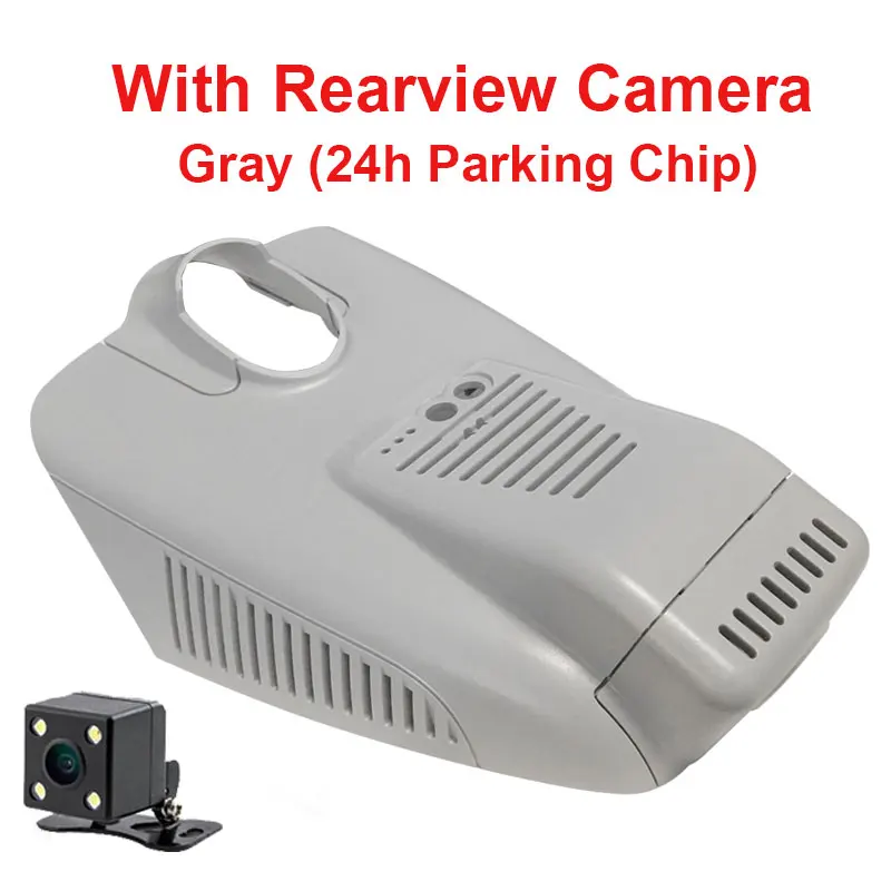 Gray Rear And 24H Kampacar автомобильный Wifi DVR видеорегистратор s два объектива камеры Dvrs для Mercedes Benz C GLC E класс C180 C200 W205 X253 C253 E200L автомобильная камера - Название цвета: Gray Rear And 24H