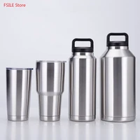 fsile 64oz 304 stainless steel water bottle double wall vacuum beer kettle flasks with handle outdoor camping sport bottle