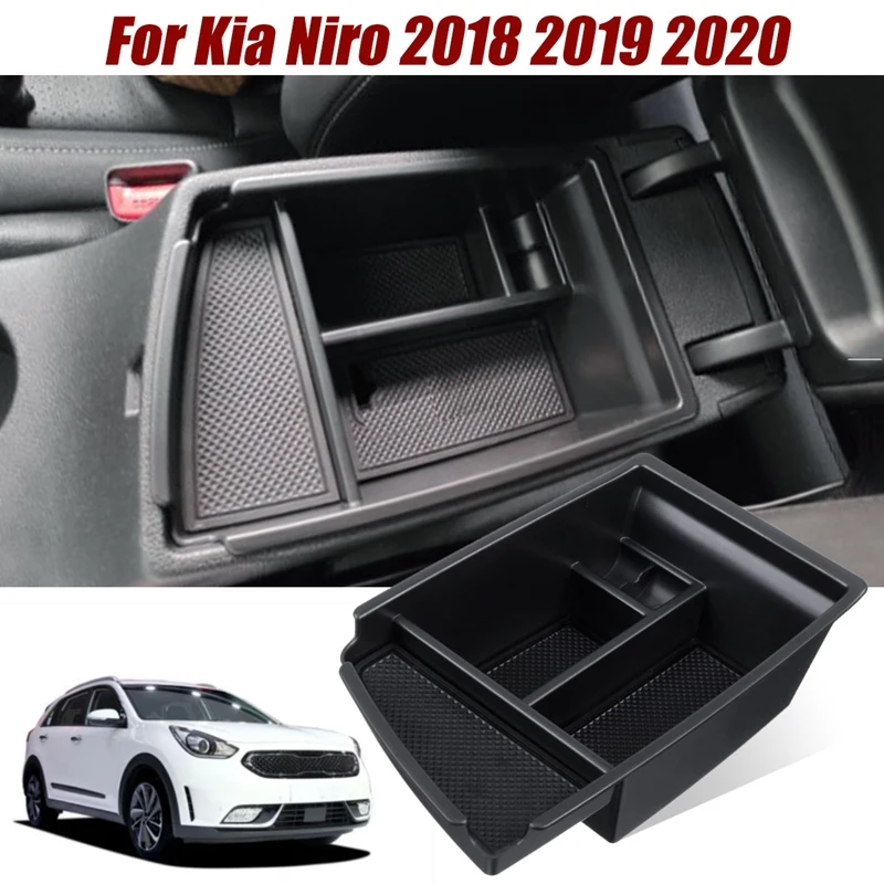

Auto Car Armrest Storage Box Center Organizer Glove Tray Holder Box for Kia Niro 2018 2019 2020