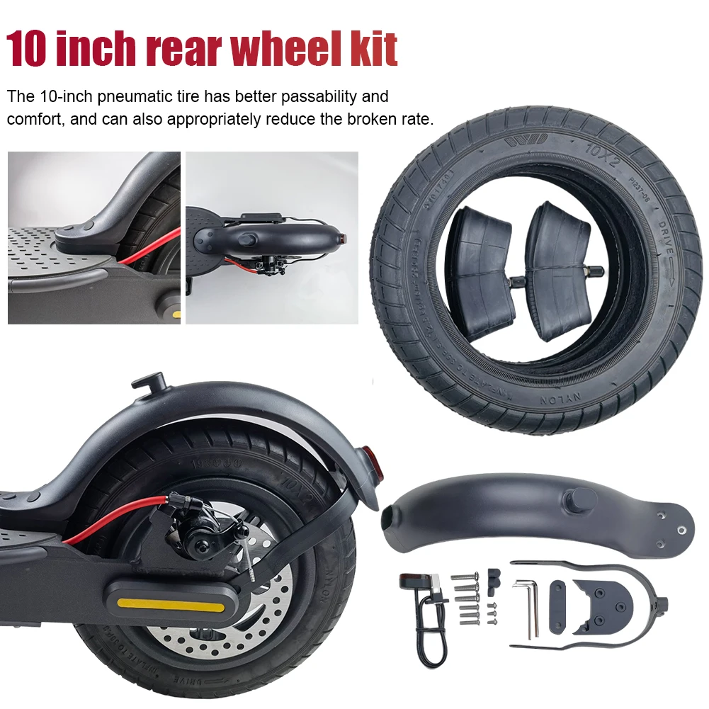

8.5" Inner Tires 10" Rear Tire Kit Electric Scooter Replacement Wheel and Rear Fender for Xiaomi M365/Pro/1S Scooter
