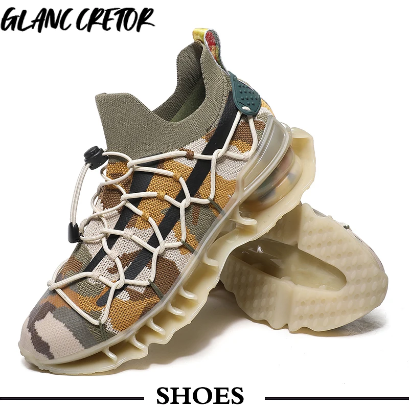 

Cushioning Jogging Walking Athletics Trainer Sports Shoes Camouflage Running Shoes for Men New Breathable Mesh Designer Sneakers