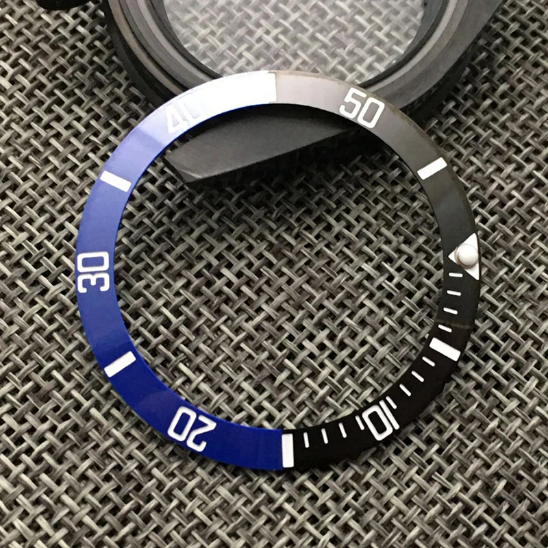 38 мм, синие, черные керамические часы, встраиваемые кольца для часов SUB, сменные круглые часы, вставка, ободок, чехол, внешнее кольцо