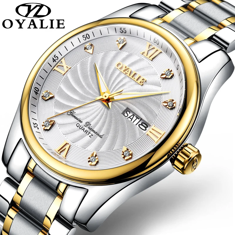 

Роскошные мужские кварцевые часы OYALIE 2020, часы из нержавеющей стали, лучшие брендовые деловые мужские наручные часы, мужские часы