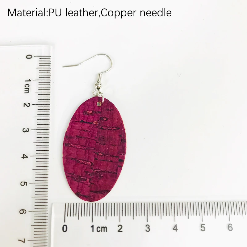 Cpop овальные винтажные деревянные серьги из искусственной кожи для женщин