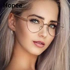 Оправа для очков кошачий глаз для женщин, модная металлическая Прозрачная Оптическая оправа для компьютерных игр, с защитой от сисветильник