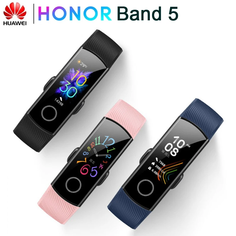 Оригинальный Смарт браслет huawei Honor Band 5 Оксиметр кислорода в крови сенсорный