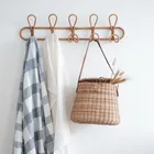 Вешалка Ins ручной работы из ротанга, настенные крючки, крючок для одежды, шляпы, сумочки, крючок, держатель для ткани, органайзер, вешалки для домашнего декора