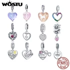 Женский кулон в виде сердца из серебра 925 пробы с фианитами