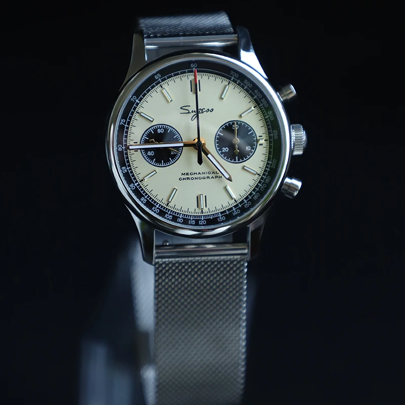 

Роскошные Механические Мужские часы-хронограф Sugess, часы в форме чайки ST1901, 40 мм, с сапфировым стеклом, модель 1963 года, модные мужские часы-пил...