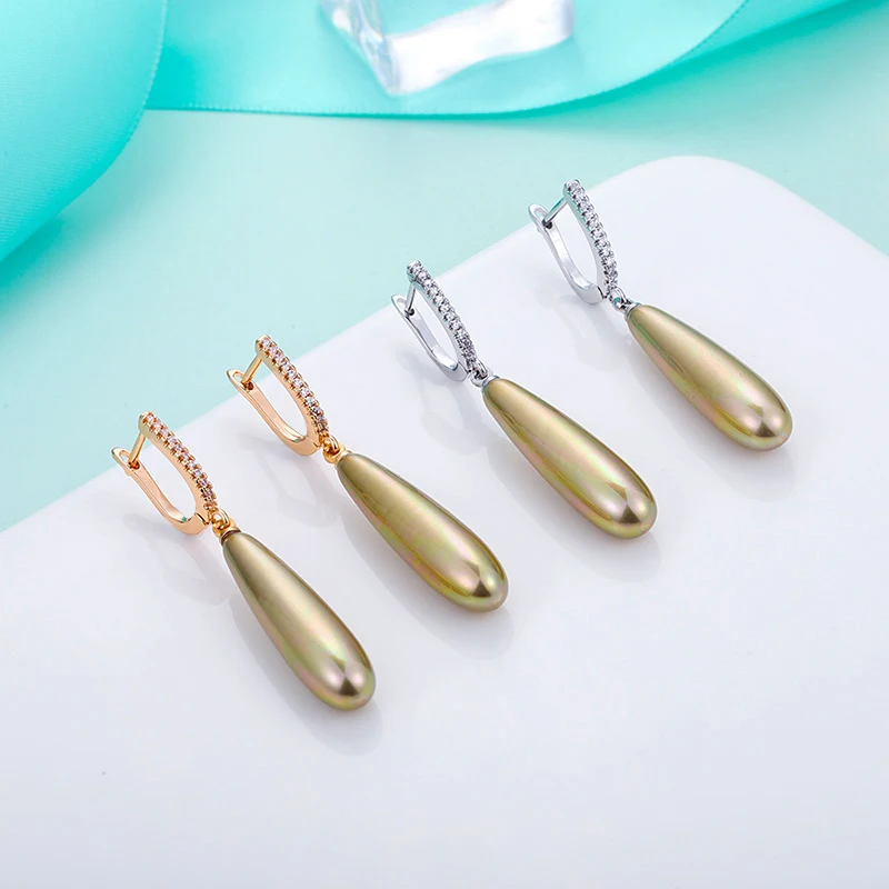 Женские длинные серьги-подвески MAIKALE черные красные Золотые серьги с жемчугом и